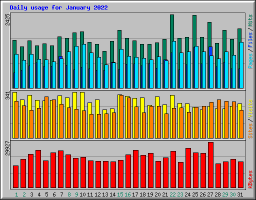 Daily usage for January 2022