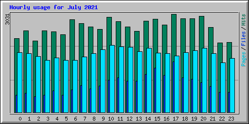 Hourly usage for July 2021