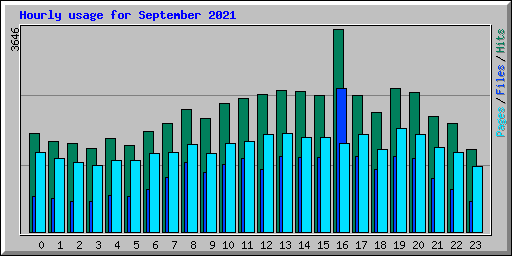 Hourly usage for September 2021