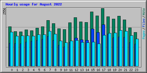 Hourly usage for August 2022