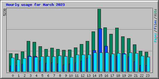 Hourly usage for March 2023